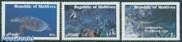 Maldives 1980 Marine Life 3v, Mint NH, Nature - Fish - Reptiles - Turtles - Fische