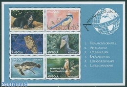 Angola 1999 Animals 6v M/s, Bear, Mint NH, Nature - Animals (others & Mixed) - Bears - Birds - Owls - Turtles - Angola