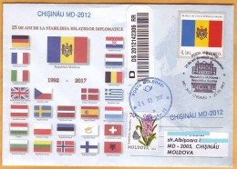 2017  Moldavie  Diplomatic Relations  Moldova - Austria.  Flags. 25 Years. Special Cancellations. - Moldova