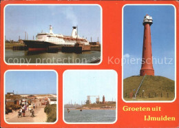 72323433 Ijmuiden Fahrgastschiff Strandpartie Leuchtturm IJmuiden - Autres & Non Classés