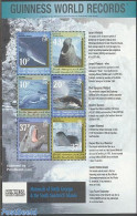 South Georgia / Falklands Dep. 2002 Sea Mammals 6v M/s, Guinness World Records, Mint NH, Nature - Sea Mammals - Other & Unclassified