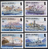 South Georgia / Falklands Dep. 2004 Royal Navy Frigates 6v, Mint NH, Transport - Ships And Boats - Schiffe
