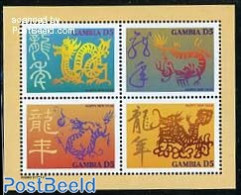 Gambia 2000 Year Of The Dragon 4v M/s, Mint NH, Various - New Year - New Year
