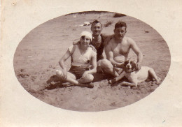 Photographie Photo Anonyme Vintage Snapshot Casablanca Plage Maillot De Bain  - Lieux