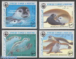 Mauritania 1986 WWF, Monachus Monachus 4v, Mint NH, Nature - Sea Mammals - World Wildlife Fund (WWF) - Autres & Non Classés