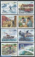 Norway 1996 Norwegian Post 8v, Mint NH, Transport - Post - Aircraft & Aviation - Railways - Ships And Boats - Unused Stamps