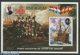 Paraguay 1985 Ships S/s, Mint NH, History - Transport - Explorers - Ships And Boats - Onderzoekers