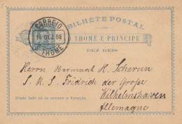 Portugal: 1889 Ganzsache - S. Thome Nach Wilhelmshaven - Autres & Non Classés