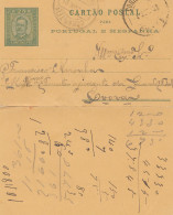 Portugal: 1895: Kartenbrief - Sonstige & Ohne Zuordnung
