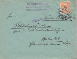 1915: Budapest Nach Berlin, Zensur - Sonstige & Ohne Zuordnung
