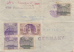 Japan Post Card 1921: Letter To Germany Via America - Autres & Non Classés