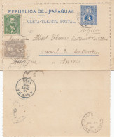 Paraguay 1893: Post Card Vileta To Anvers/Belgium - Paraguay