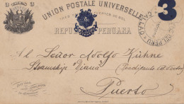 Peru 1895: Post Card Callao To Puerto - Peru