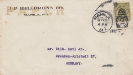 Philippines 1927: Registered Manila J.P. Heilbronn Co. To Dresden - Philippinen