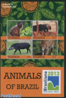 Uganda 2013 Animals Of Brazil 4v M/s, Mint NH, Nature - Animals (others & Mixed) - Monkeys - Andere & Zonder Classificatie