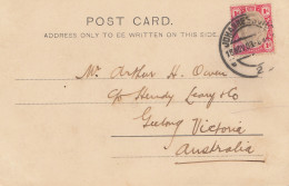 South Africa 1903: Post Card Johannesburg Doornfontein To Geelong/Victoria - Autres & Non Classés