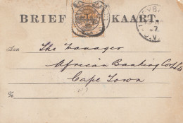South Africa 1897: Ladybrand To Cape Town - Autres & Non Classés