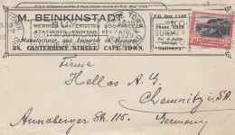 South Africa 1929: Cape Town To Chemnitz, Gold Medal On The Back - Autres & Non Classés