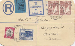 South Africa 1935: Registered Cape Town To Malmoe/Sweden - Other & Unclassified