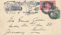South Africa: 1927: Durban Hotel Majestic To Berlin, Tax - Autres & Non Classés