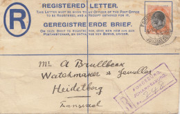 South Africa: 1916: Registered Letter Johannesburg To Hedelberg - Autres & Non Classés