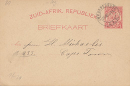 South Africa 1894: Post Card Johannesburg To Cape Town - Autres & Non Classés