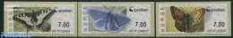 Norway 2008 Automat Stamps, Butterflies 3v (face Value May Vary), Mint NH, Nature - Butterflies - Automat Stamps - Neufs