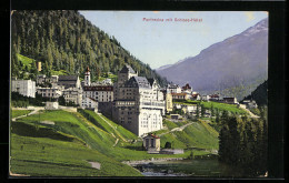 AK Pontresina, Ortspartie Mit Schloss-Hotel Und Bergen  - Pontresina