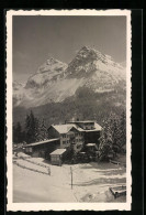 AK Arosa, Hotel Hof Arosa Im Winter Mit Bergpanorama  - Arosa