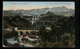 AK Bruggen Bei St. Gallen, Die Sitter-Viadukte Mit Säntisgebirge  - St. Gallen