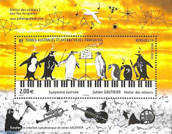 French Antarctic Territory 2018 The Sound Stamp S/s, Mint NH, Nature - Performance Art - Penguins - Music - Ungebraucht