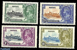 Malta 1935 Silver Jubilee 4v, Unused (hinged), History - Kings & Queens (Royalty) - Art - Castles & Fortifications - Koniklijke Families