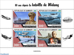 Djibouti 2022 80 Years Since The Battle Of Midway, Mint NH, History - Transport - Militarism - Aircraft & Aviation - S.. - Militaria