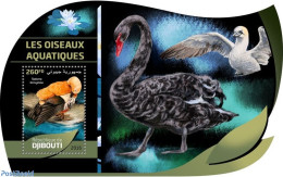 Djibouti 2016 Waterbirds, Mint NH, Nature - Birds - Flowers & Plants - Swans - Gibuti (1977-...)