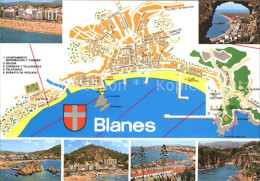 72317337 Blanes Bucht Strand Ortskarte  Costa Brava - Autres & Non Classés