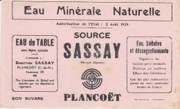 BUVARD & BLOTTER - Eau Minérale Naturelle De- Source SASSAY - PLANCOËT (Côte Du Nord) - Autorisation 2 Août 1928 - Autres & Non Classés