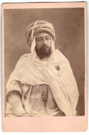 Photo Photographe Et Lieu Inconnus, Portrait De Caid Algier, Algerischer Scheich Avec Orden, Arabischer Scheich  - Personalità