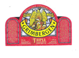 BR. ALKEN MAES - KONTICH    - GRIMBERGEN    TRIPLE - BELGIAN SPECIAL AMBER ABBEY ALE    - 355 ML -  BIERETIKET  (BE 815) - Beer