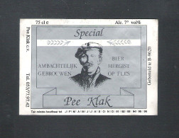 PEE KLAK - SPECIAL   -  75 CL -   BIERETIKET (BE 839) - Bier