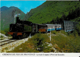 CHEMIN DE FER DE PROVENCE - Le Train à Vapeur à Pont De Gueydan - Trains