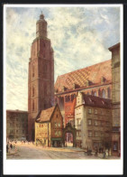 Künstler-AK Breslau, Das Malerische Breslau - Die Elisabethkirche  - Schlesien