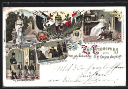 Lithographie Königin Luise Von Preussen Mit Den Prinzen Friedrich Und Wilhelm  - Royal Families