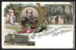 Lithographie Berlin, 100 Jährige Geburtstagsfeier Kaiser Wilhelm I. 1897, Königin Luise Mit Prinz Wilhelm, Schloss B  - Royal Families
