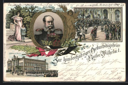 Lithographie Berlin, 100 Jährige Geburtstagsfeier Kaiser Wilhelm I. 1897, Königin Luise Mit Prinz Wilhelm, Schloss B  - Familles Royales