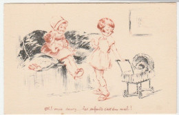 Illustrateur E. NAUDY 1934, Enfants, Poupée " ... Les Enfants C'est Du Mal ! " - Naudy