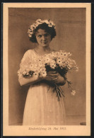 AK Lübeck, Kinderhilfstag 1911, Junge Dame Mit Blumen, Kinderfürsorge  - Autres & Non Classés