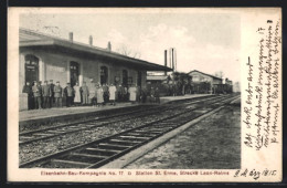 CPA St. Erme, Chemin De Fer-Bau-Kompagnie No. 17, Station St. Erme, Strecke Laon-Relms  - Laon