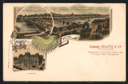 Lithographie Lyon, Pont-Morand Et Le Quai Saint-Clair, La Prefecture  - Altri & Non Classificati