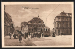 AK Pirmasens, Schloss- Und Hauptstrasse Mit Strassenbahn  - Tram