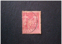 STAMPS FRANCIA 1876 -1878 SAGE 50 CENT ROSE CARMIN 1 TIPO OBLITERE N SOUS B RARE !! - 1876-1878 Sage (Typ I)